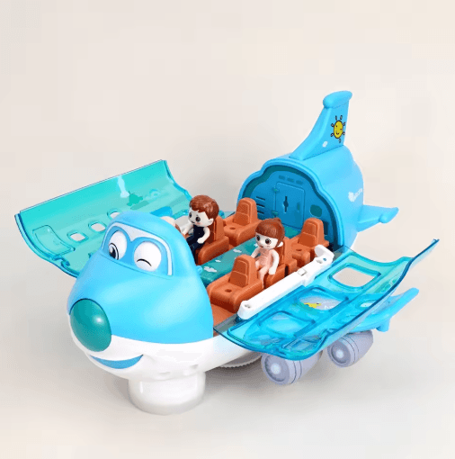 Electric Airplane Toy with Lights Music Kids Transportation Model for Boys Girls