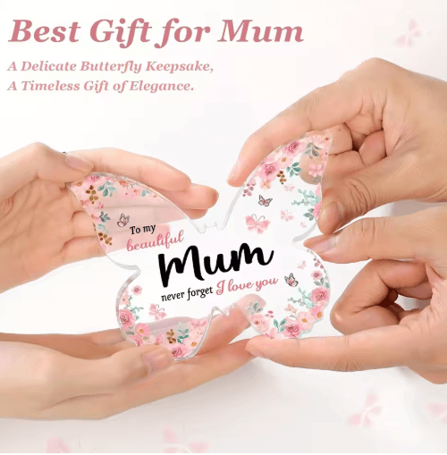 Butterfly Acrylic Plaque Gift for Mum Elegant Keepsake for Birthdays & Mothers Day