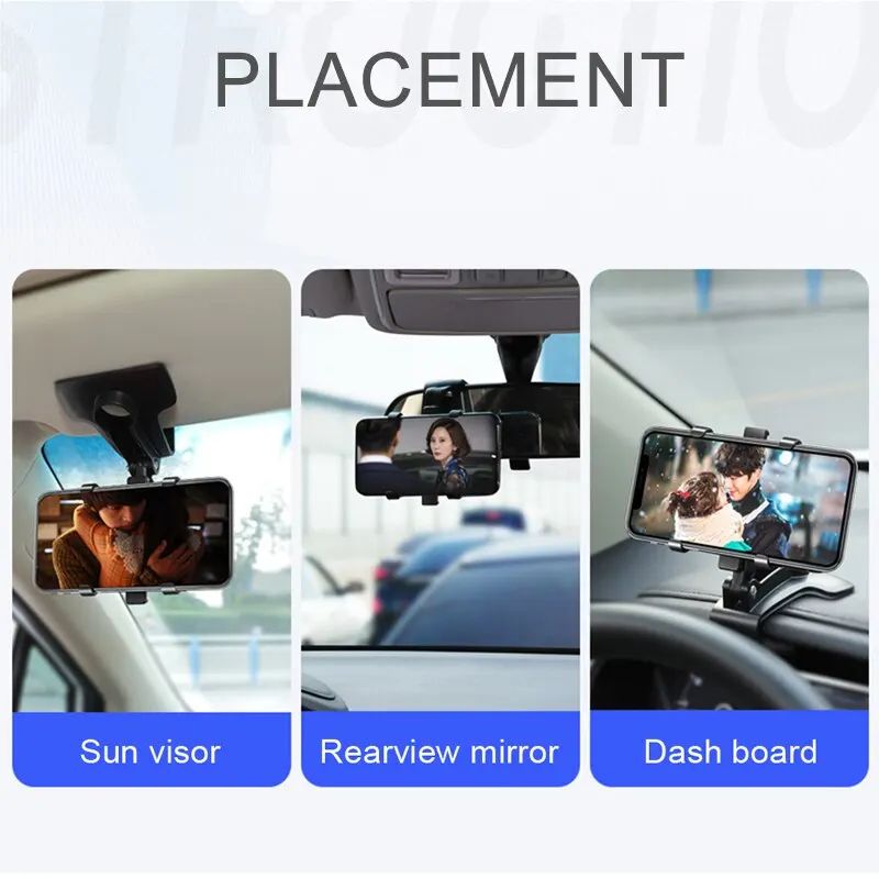 DriveGrip 360 Dashboard Phone Mount – Universal Car Phone Holder with Rotating Navigation Stand