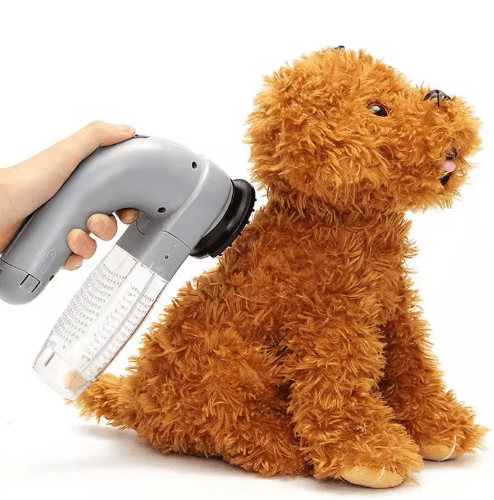 Portable Pet Hair Vacuum Grooming Brush with Electric Massage and Dual Cleaning Function