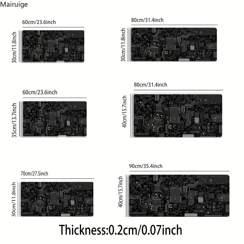 Circuit Board Extended Desk Mat - Large Mouse Pad with Non-Slip Rubber Base