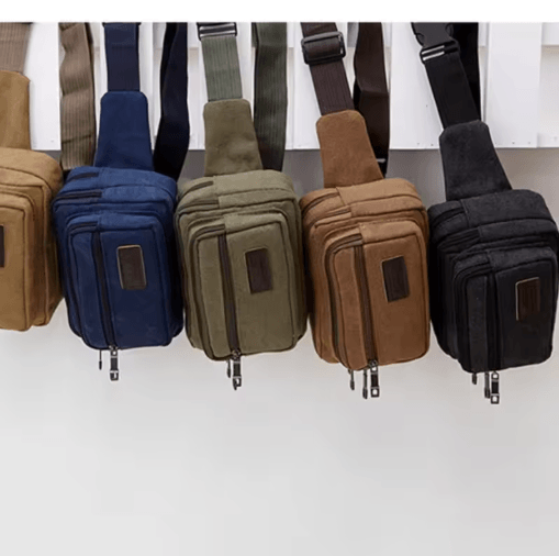 Canvas Waist Bag for Men – High-Capacity Outdoor Waist Pack & Phone Pouch