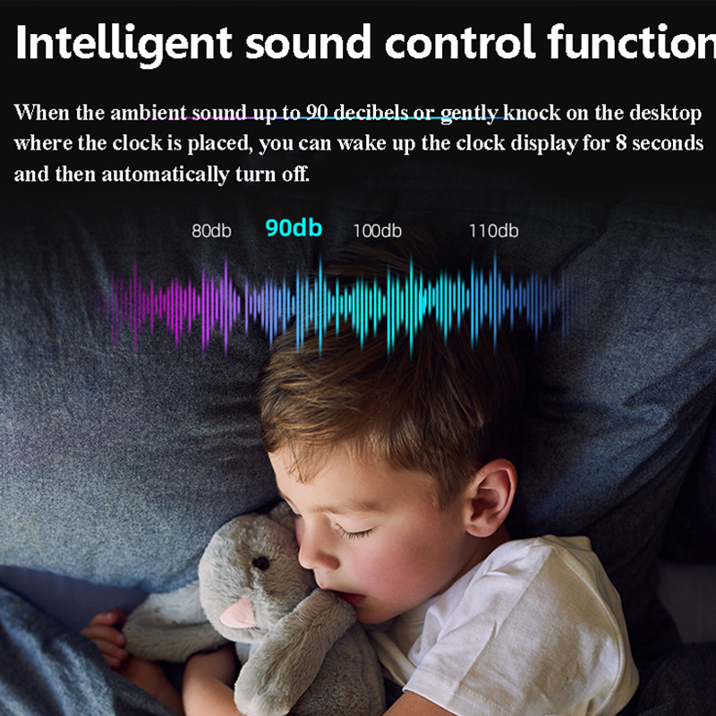 Bluetooth Alarm Clock Speaker with FM Radio Dual Alarm and Mood Light