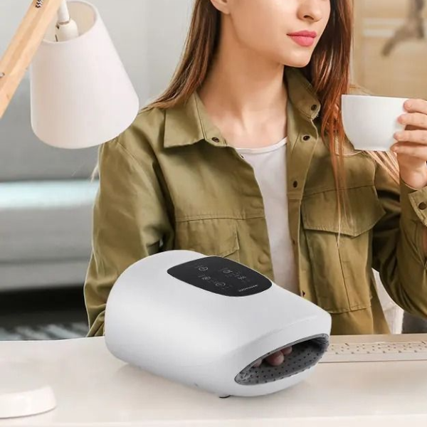 Electric Hand Massager, Airbag Hot Compress, Massager Air Compression, Vibration Massage for Finger Palm Fatigue Relieve