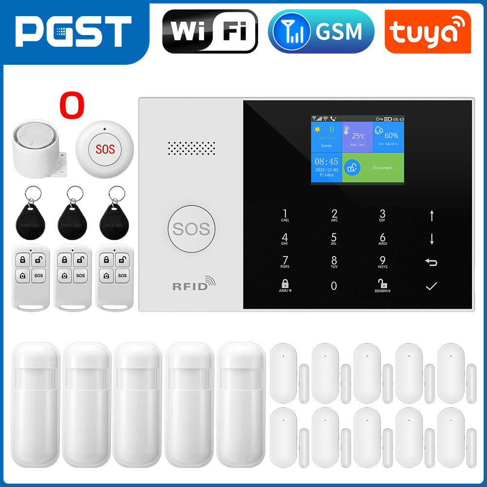 Smart Home Security System, Tuya GSM WiFi Alarm with Alexa Integration - Wireless Alarm