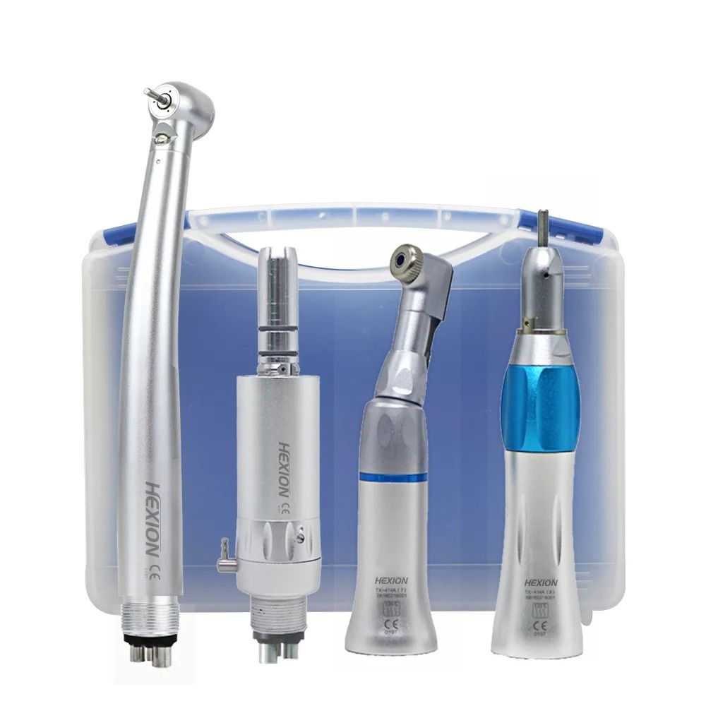 4 Piece LED High and Low Speed Dental Handpiece Kit