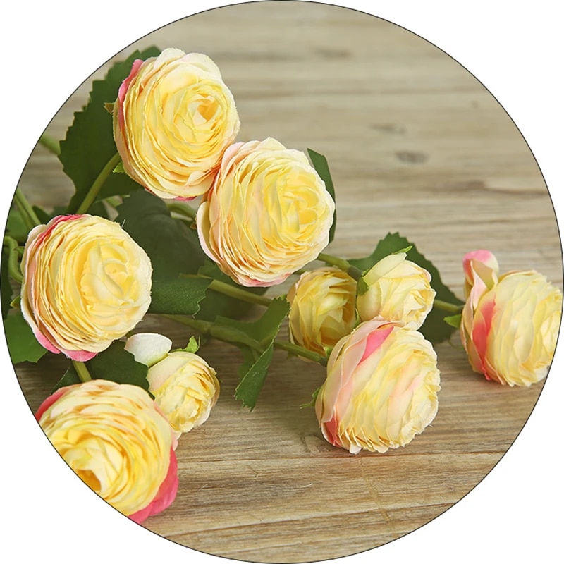 Silk Ranunculus Roses: High-End Wedding Decoration & Bridal Room Decor