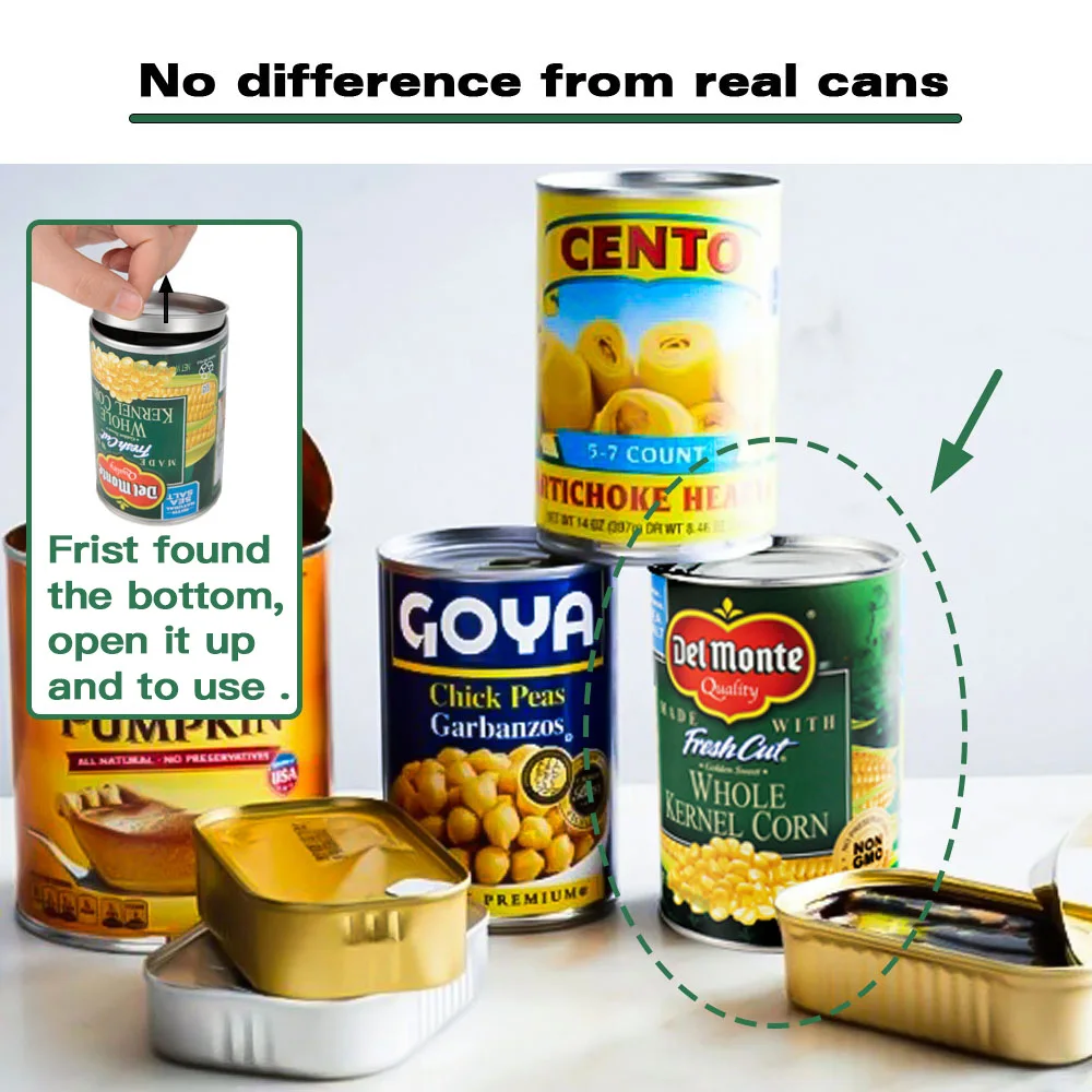 Hidden Safe Compartment Diversion Safe Can  Secret Stash Hiding Container, Kitchen Cupboard Hide Cash & Valuables