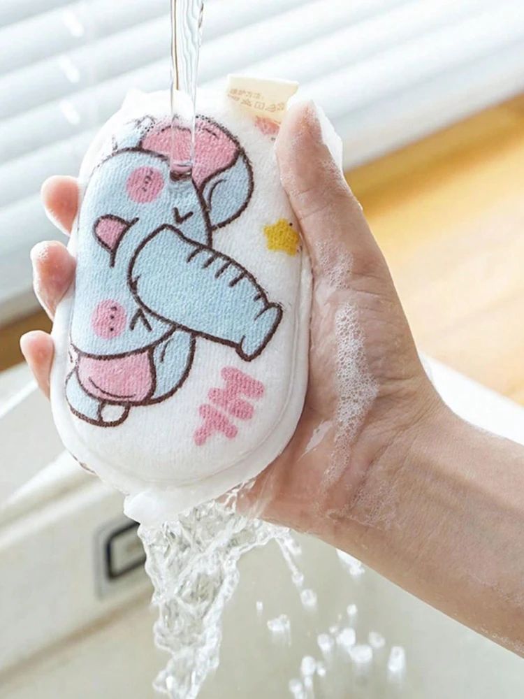 Baby Bath Sponge Brush Soft Cartoon Shower Loofah Gentle Newborn Bath Scrubber