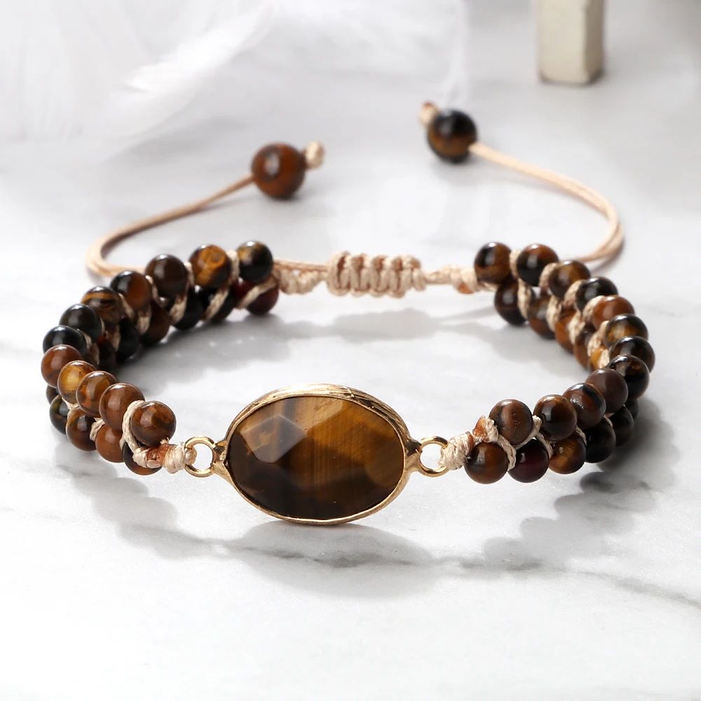 Tiger Eye Energy Bracelet – Handmade 4mm tiger eye bracelet for Balance & Bohemian Style