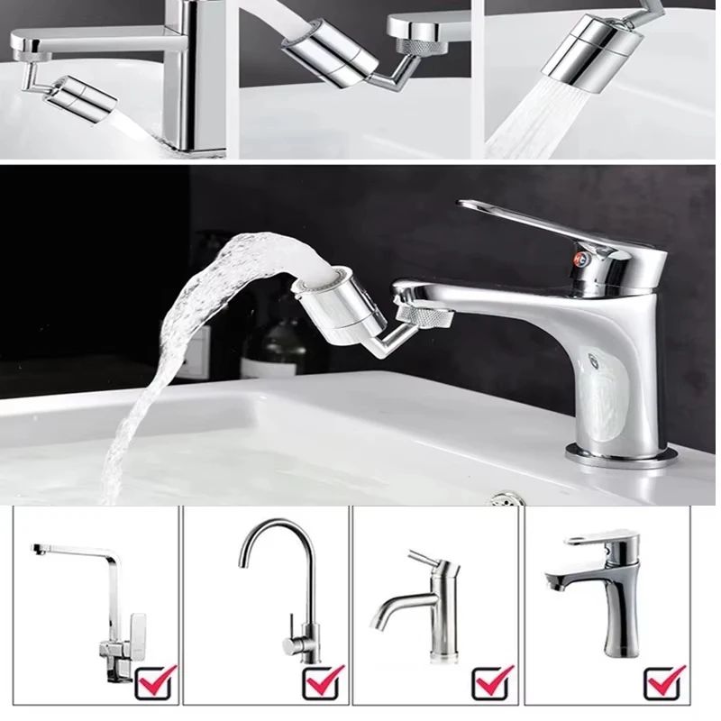 720 Degree Rotating Faucet Extender Splash Proof Aerator
