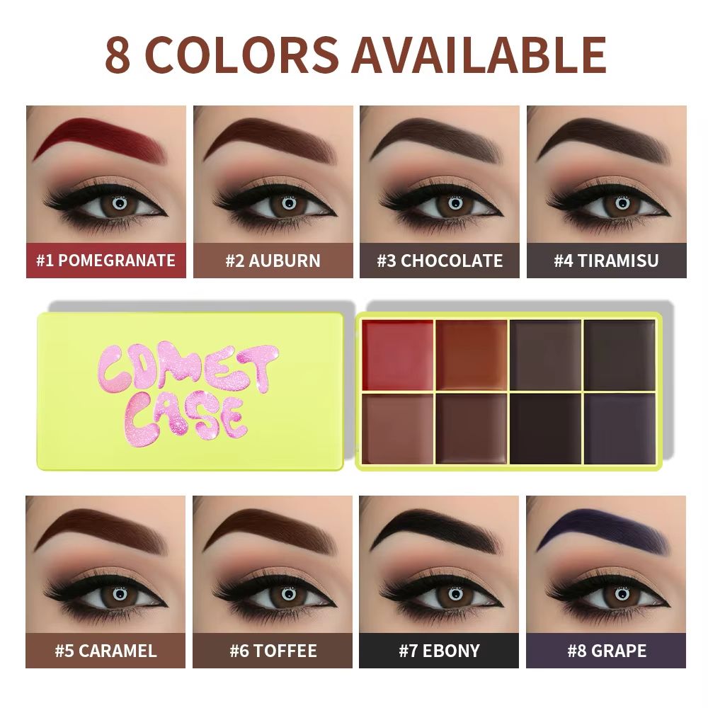 Curve Case Cream Blush Highlighter Palette Multi Use Eyebrow Cream Palette Matte & Shimmer Face Kit