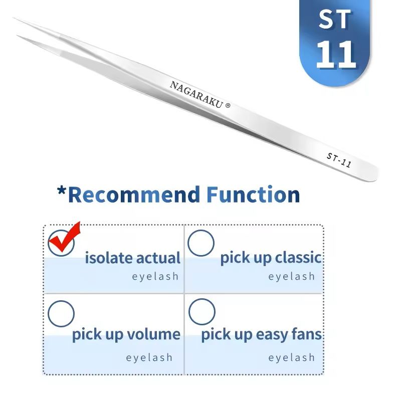 Womens Stainless Steel Eyelash Extension Tweezers