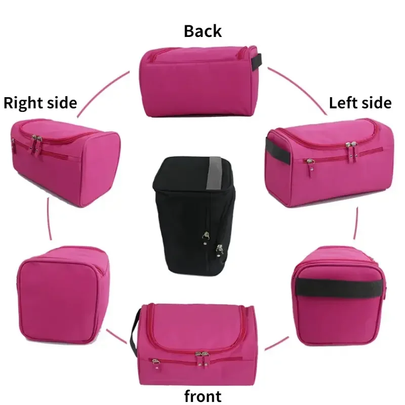 Waterproof Portable Makeup Bag, Unisex Capacity Organizer, Hanging Case for Shaving and Makeup Storage