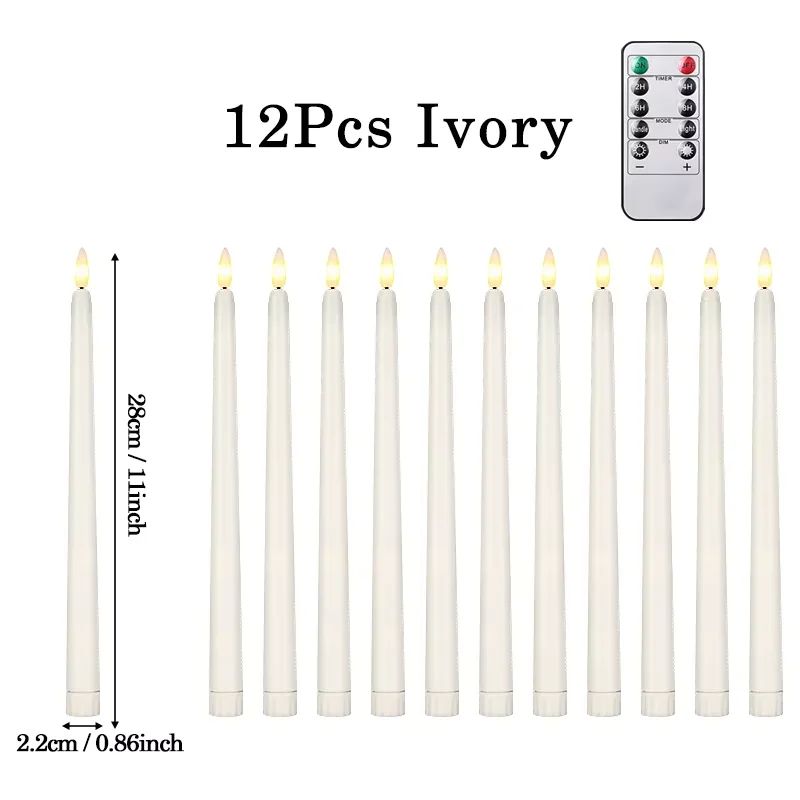 Flameless LED Taper Candles Set with Flickering Light