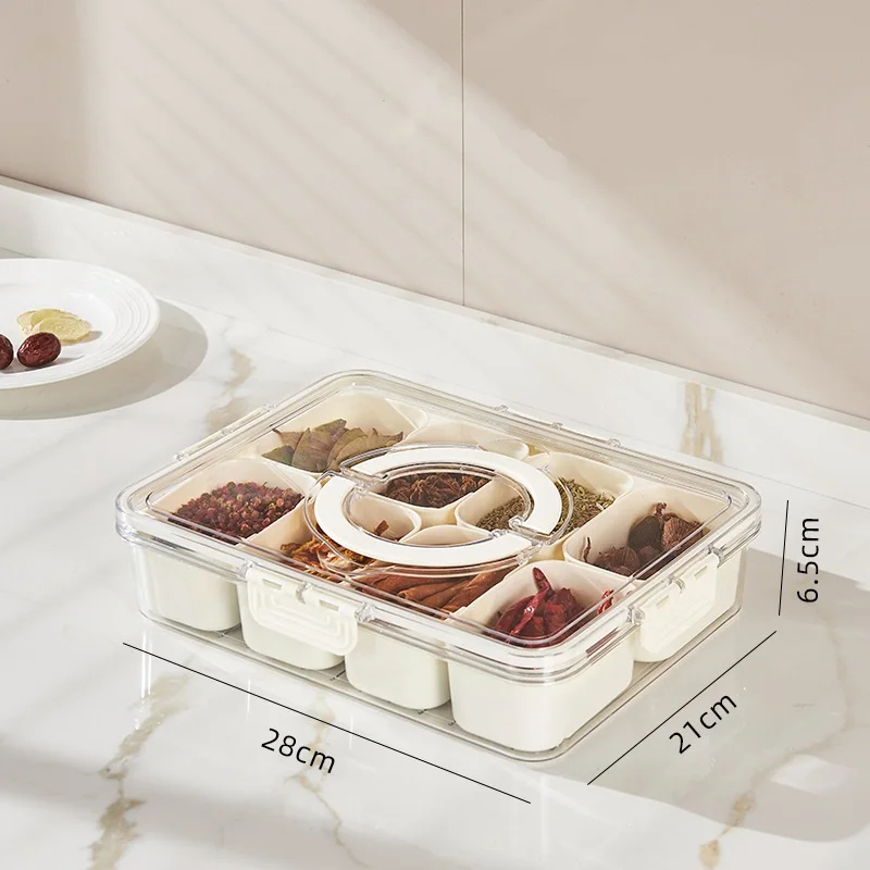 8 Compartments divided serving tray with Handle