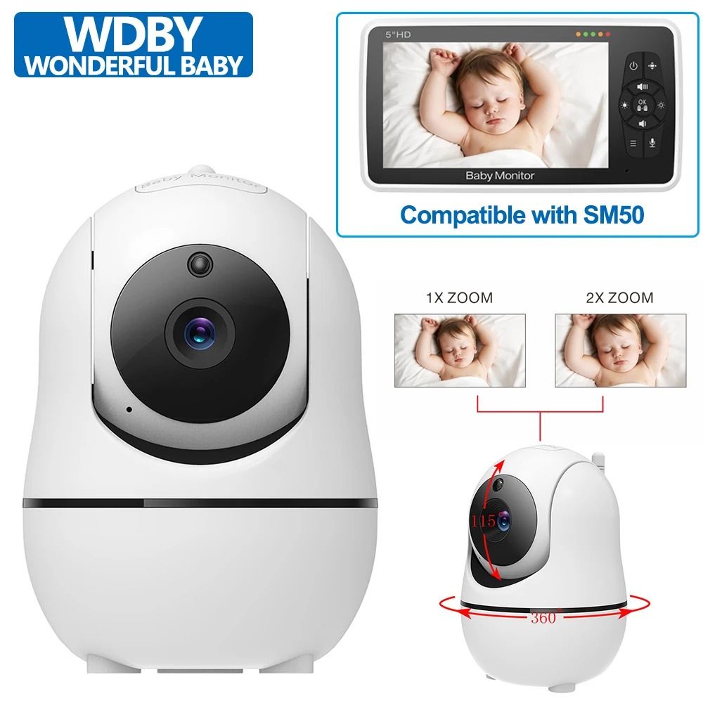 SM50 Video Baby Monitor Expansion Camera 4x Zoom PTZ Temperature Sensor