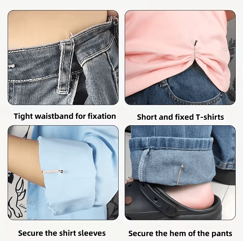4pcs Invisible Waist Tightening Metal Clips – Adjustable Button Clips for Jeans & Clothing