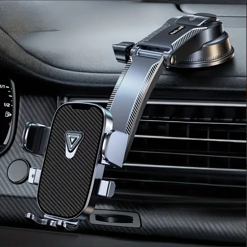 360° Rotatable Multifunctional Car Phone Holder – Strong Vacuum Suction Mount