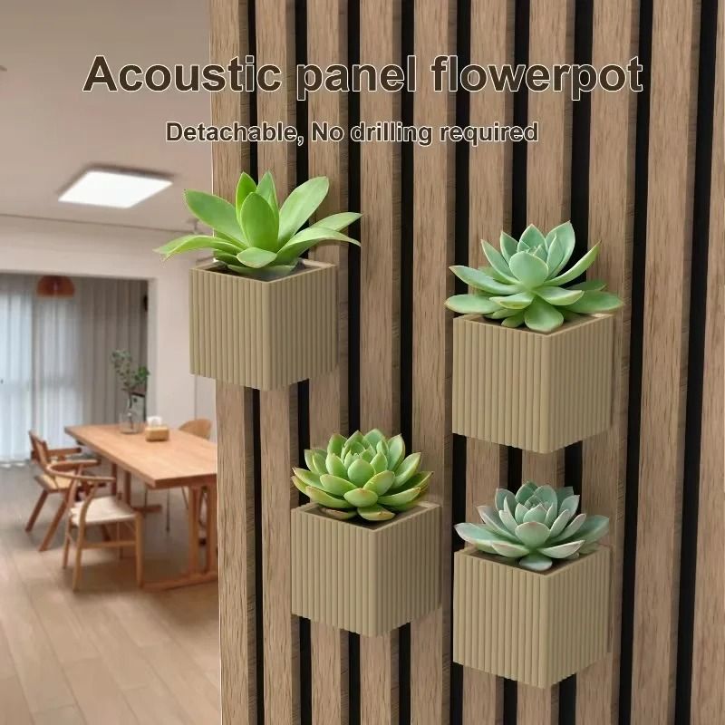 Square Acoustic Panel Shelf Soundproof Panel Rack Wall Plant Display
