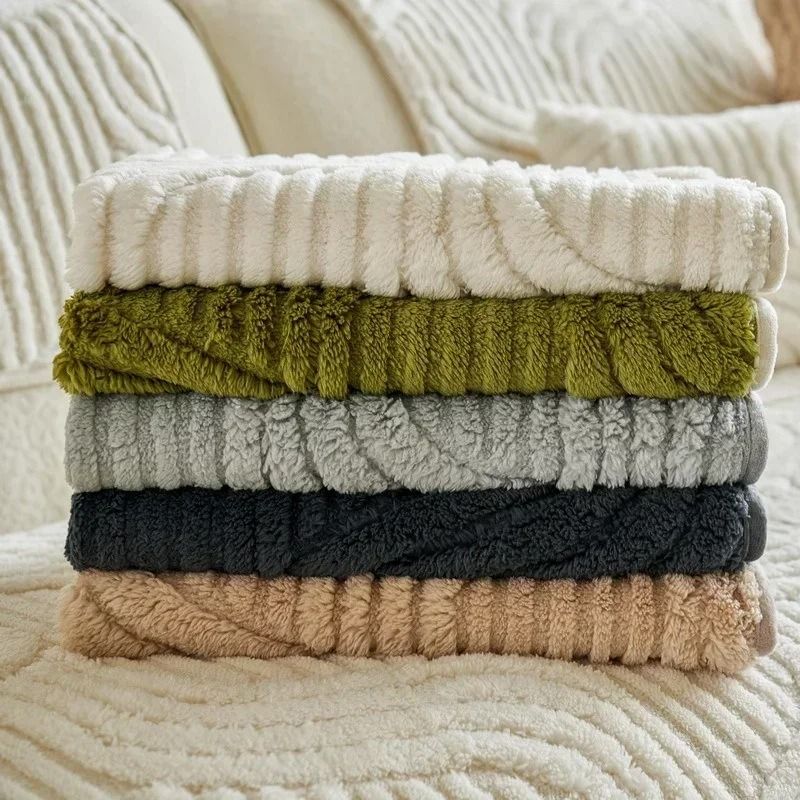 Plush Sofa Cover Non Slip Thick Couch Slipcover Mat