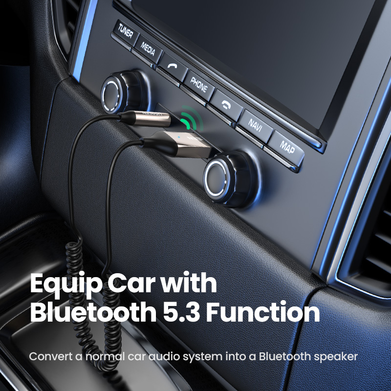 Hands-Free Bluetooth Receiver 5.3, Car Kits AUX Audio, Wireless Receiver for Car, 3.5mm Jack Music BT Transmitter