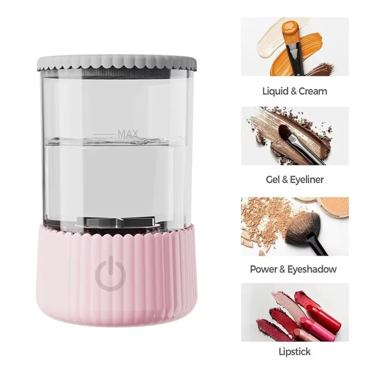 3 In 1 Electric Makeup Brush Cleaner with Rotary Washing and Drying Function