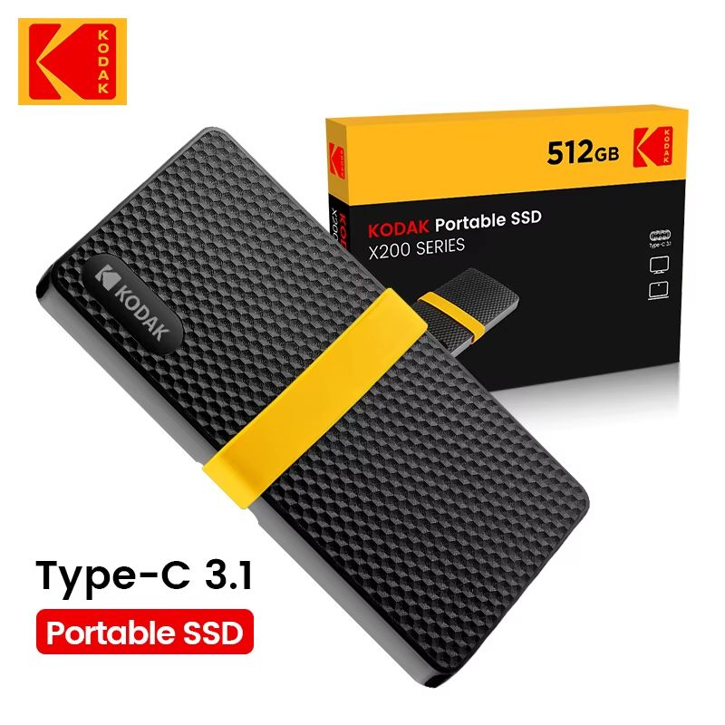 KODAK X200 Portable External SSD USB 3.1 – High-Speed Mini Solid State Drive