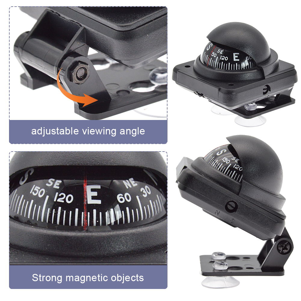 Magnetic Dashboard Compass Ball, Mini car dashboard compass for Boat, Truck and Outdoor Navigation