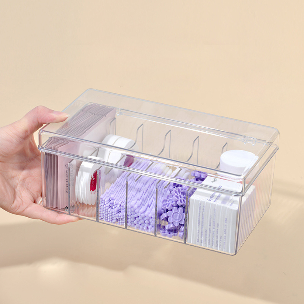 Acrylic Eyelash Storage Box with Lid Lash Organizer Case for Beauty Professionals