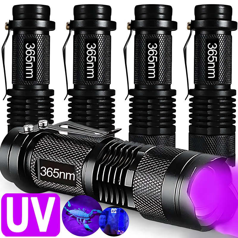 UV Flashlight Zoomable Ultra Violet Torch for Detecting Pet Urine, Scorpions & Fluorescent Agents