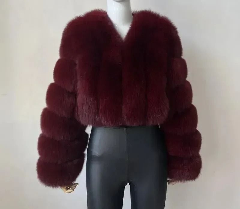 Luxury V-Neck Faux Fox Fur Coat | Chic Winter Teddy Jacket & High-Fashion Outerwear System