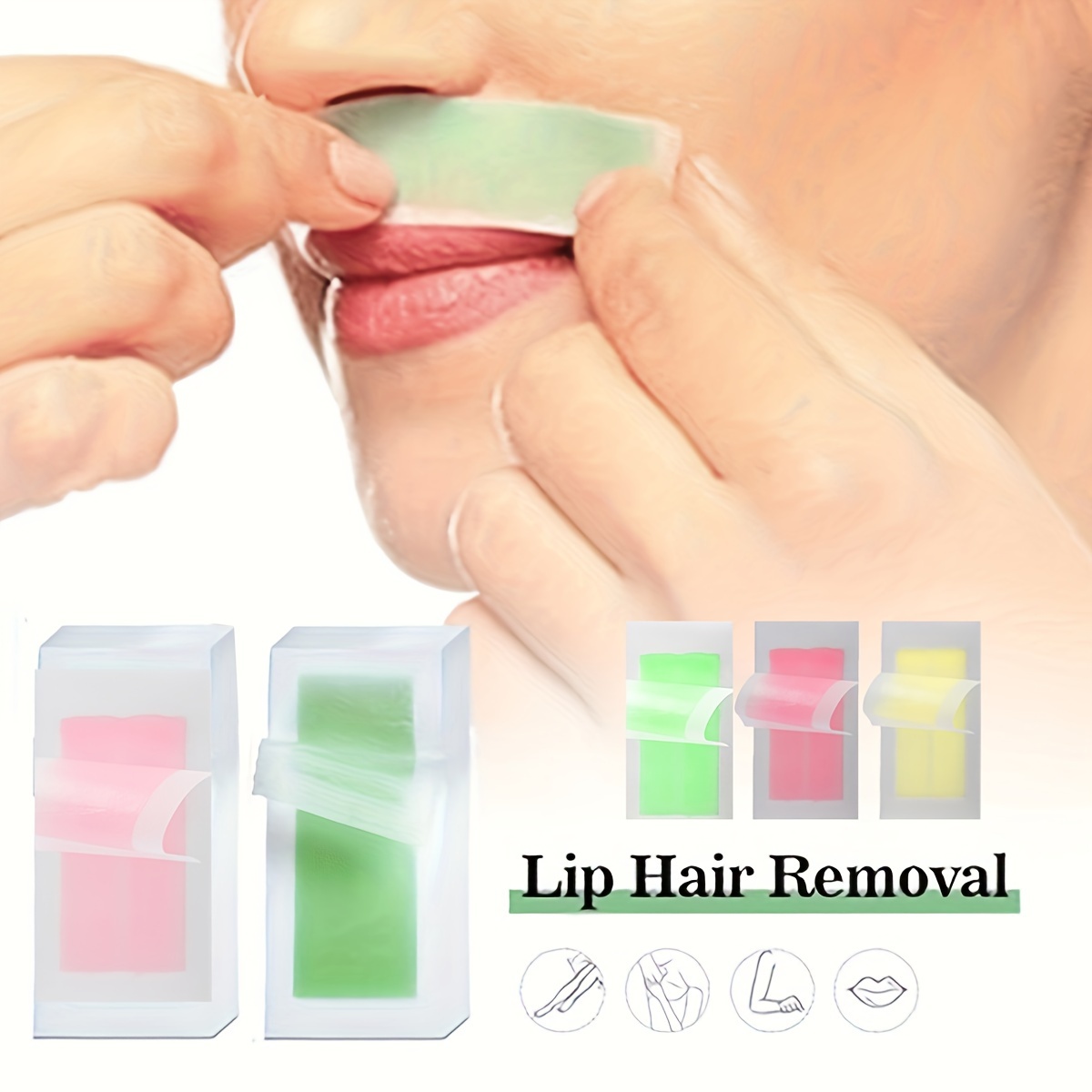 Gentle Cold Wax Strips for Face and Body Hair Removal