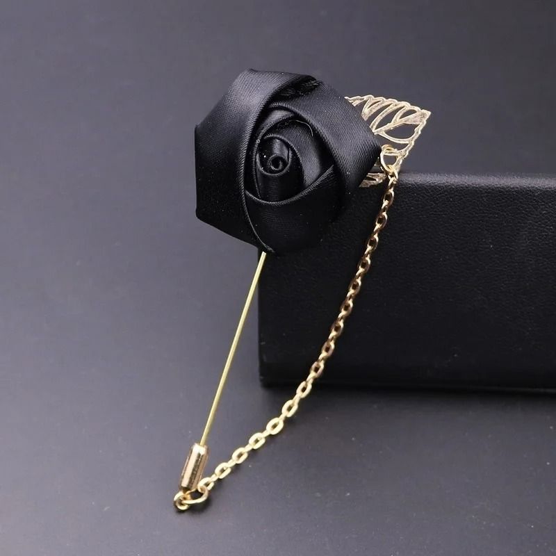 Handmade Canvas Rose Flower Brooch Pin