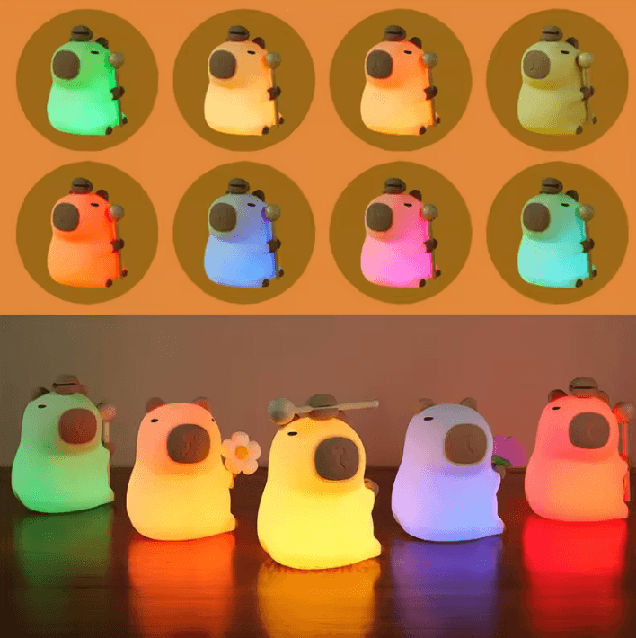 USB Rechargeable Kids Night Light – Cute Capybara Animal Lamp