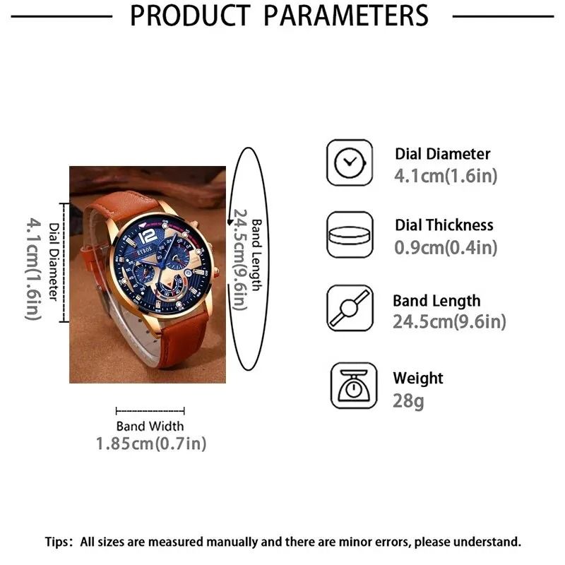 Classic Leather Quartz Wristwatch