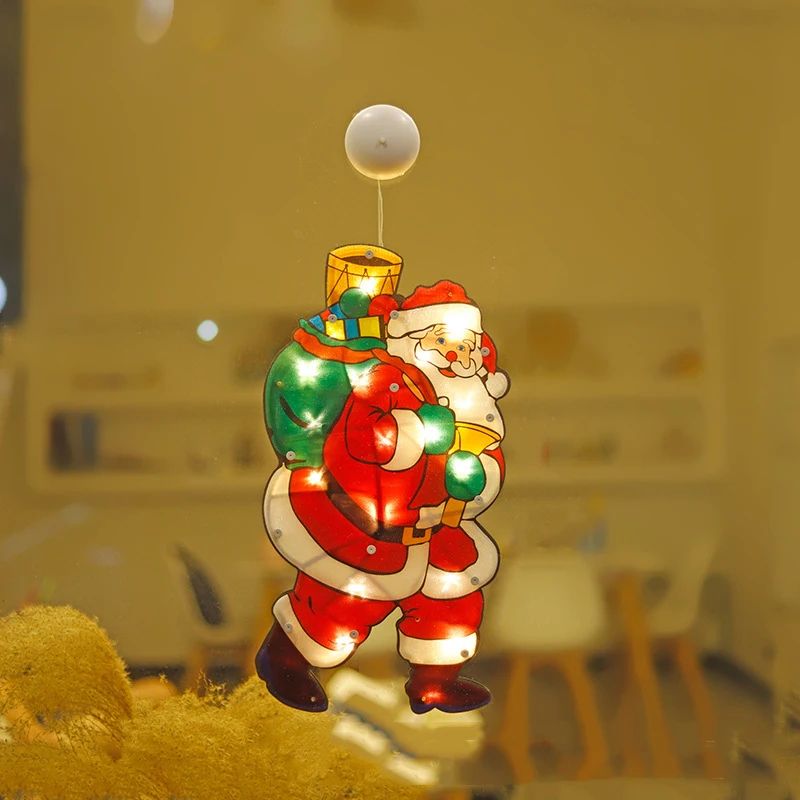 LED Christmas Window Hanging Suction Light – Festive Decorative Lamp for Home & Shop Display