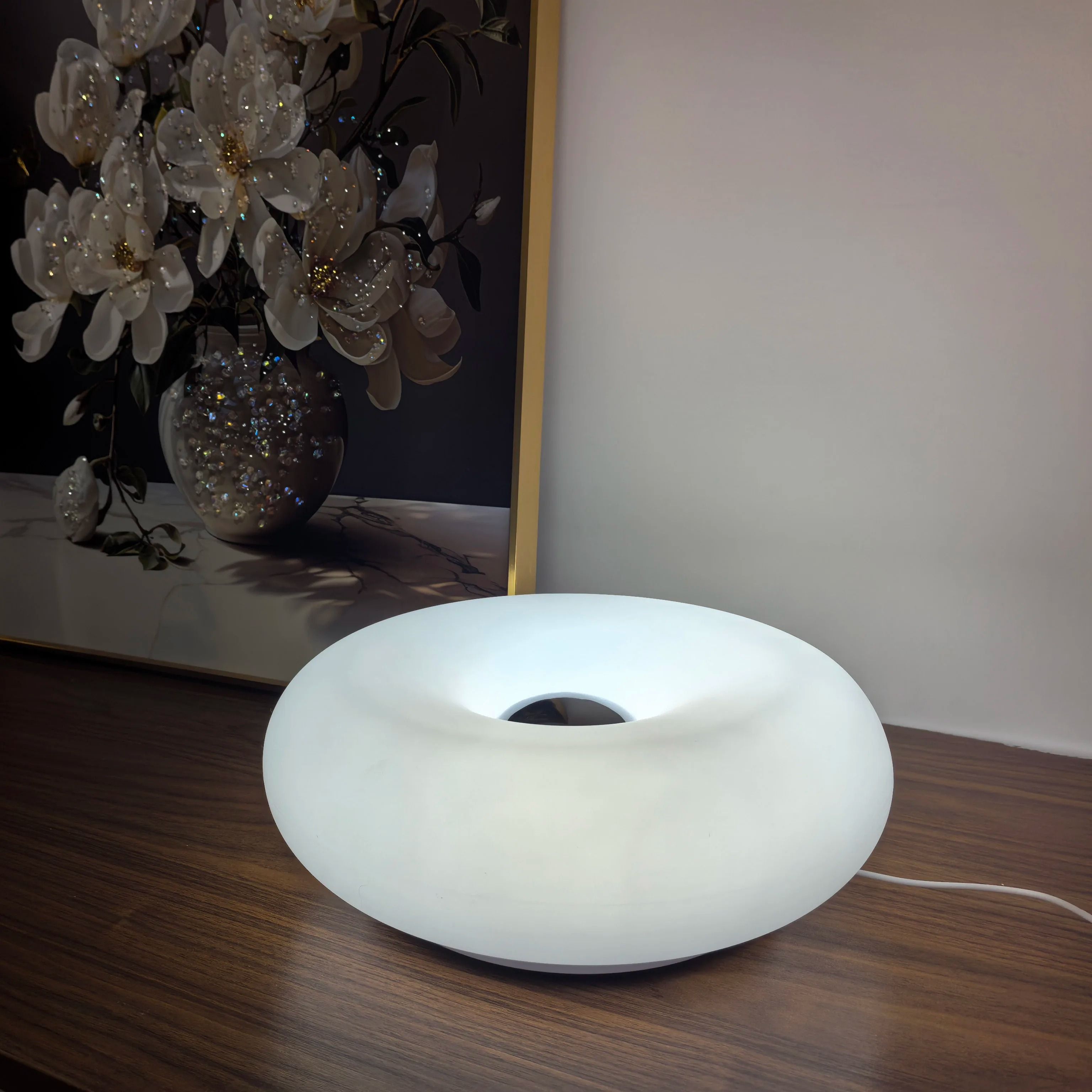 Modern Bauhaus Donut Table Lamp with USB Plug for Bedroom and Living Room Decor