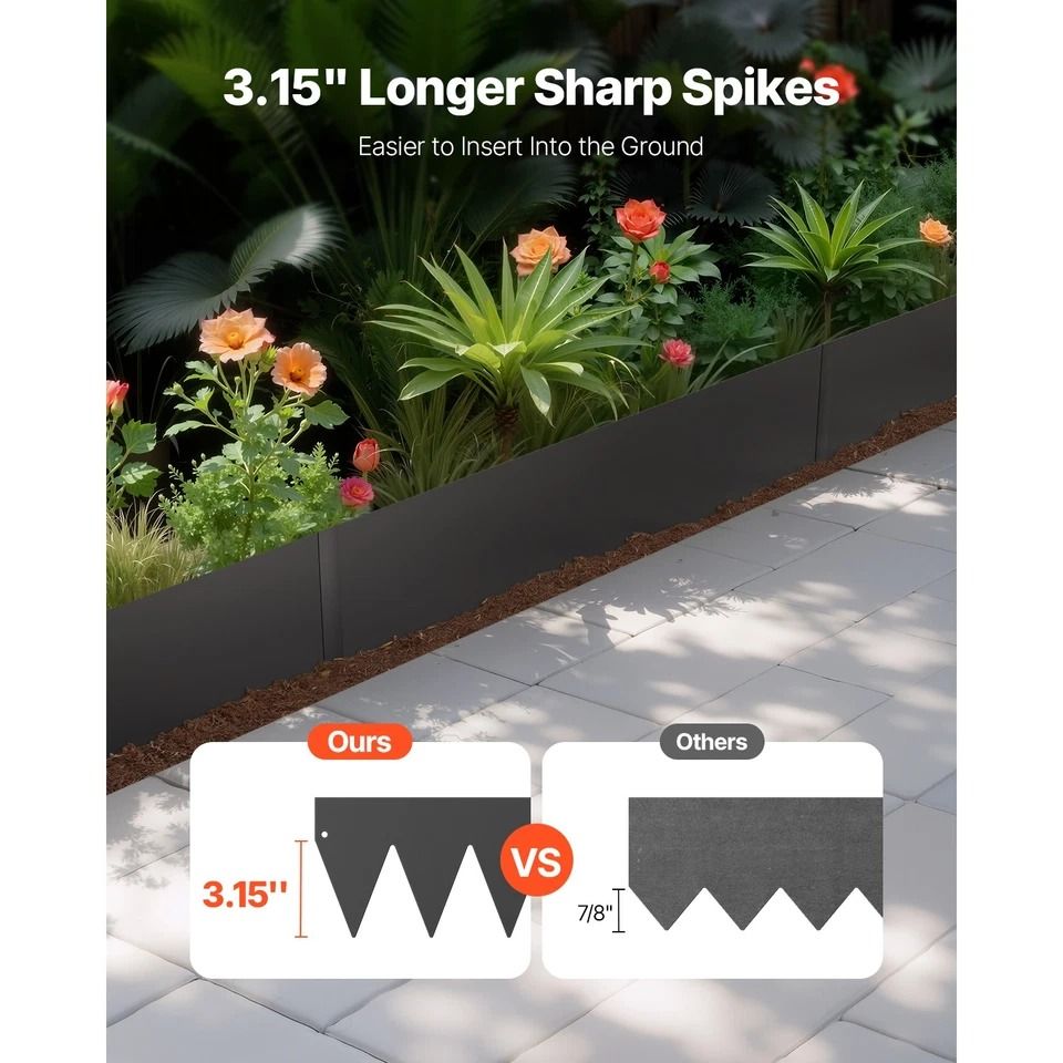 Steel Landscape Edging Rust-Resistant Flexible Garden Border