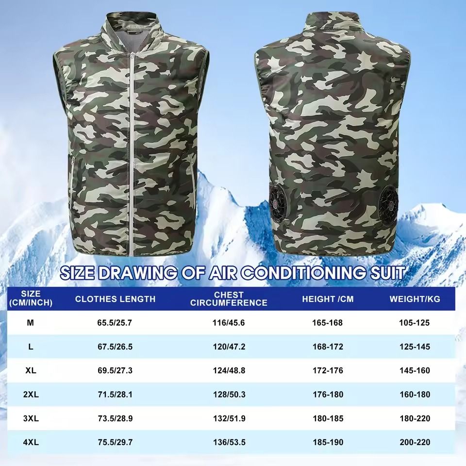 Rechargeable Electric Cooling Fan Vest for Outdoor Work and Hiking