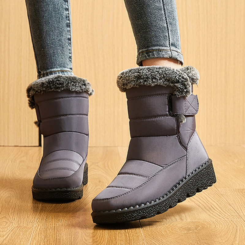 Womens Snow Boots, Soft Ankle Platform Shoes, Waterproof Winter Boots, Solid Women Shoes