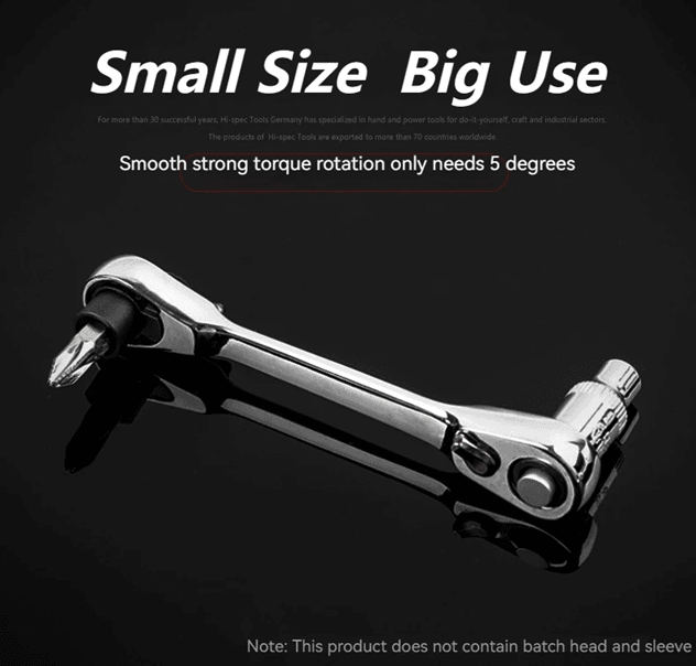 Compact 2in1 Ratchet Wrench and Screwdriver Bit Set