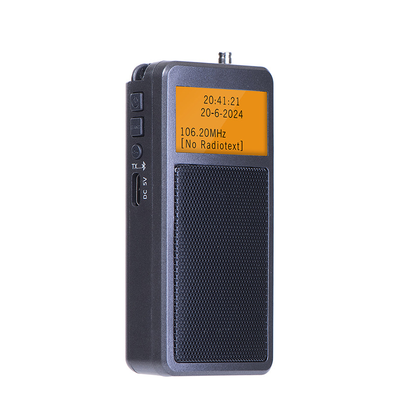 Wireless Mini Bluetooth Radio FM Stereo Pocket Speaker with DSP, Rechargeable Alarm Clock Radio with Backlit Display