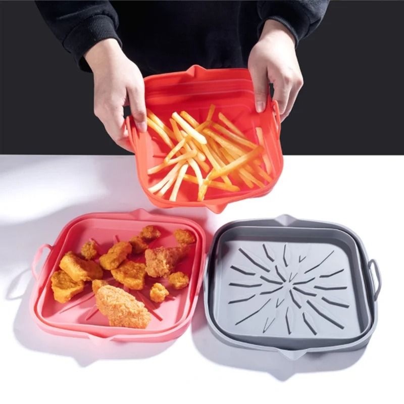 Silicone Square Air Fryer Liner Reusable Baking Tray and Basket Insert