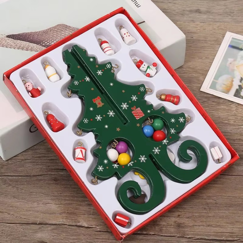 Wooden Christmas Tree Ornament, Creative Decorations for Home Desktop, New Year Kids Gifts, Party Decor Crafts