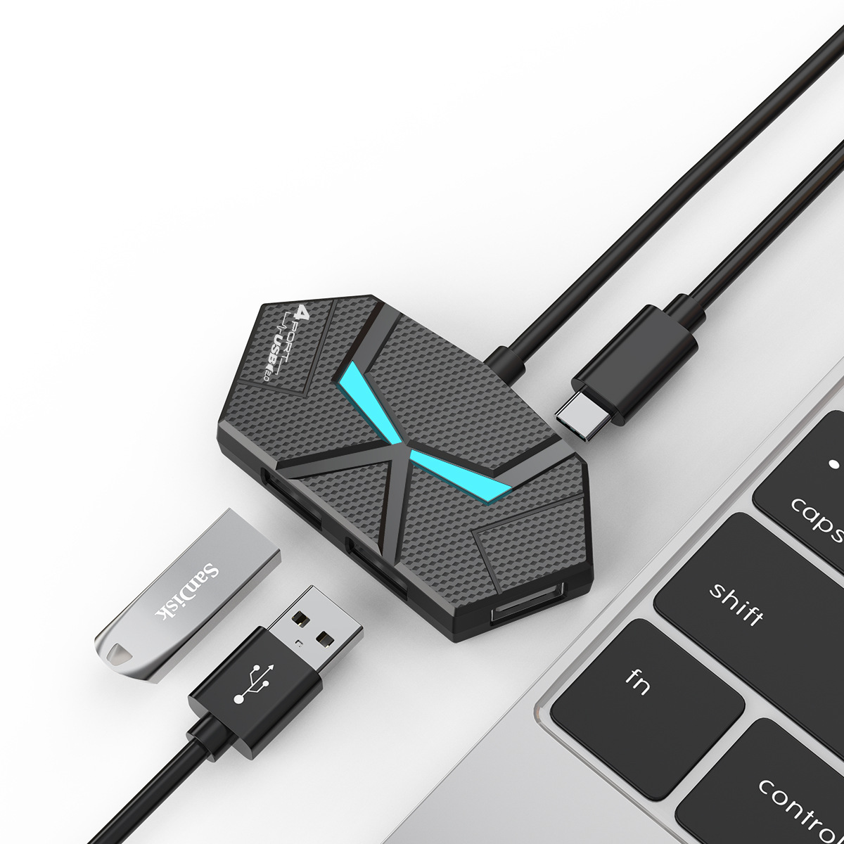 Laptop Expansion Splitter TYPE-C, Connect Hard Drive for Stable Data Transfer
