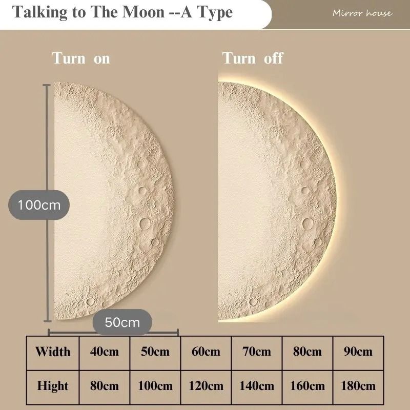 Remote Control Dimming LED Moon Wall Painting Lamp