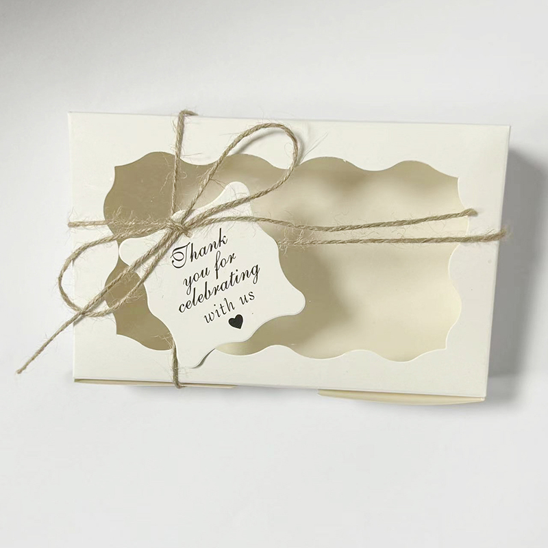 Rectangle Kraft Paper Cake Candy Boxes Open Window Wedding Jewelry Chocolate Gift Packaging Boxes Baking Party Supplies