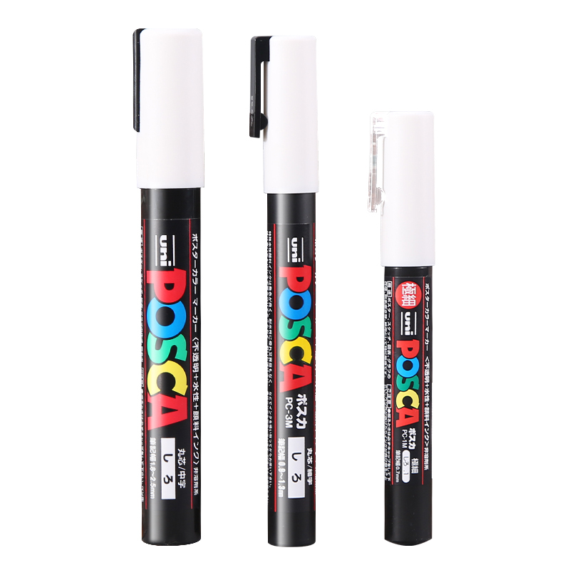 Uni Posca White Markers, Acrylic Waterproof permanente Paint Pen, POP Poster Advertising Art Supplies posca marcadores