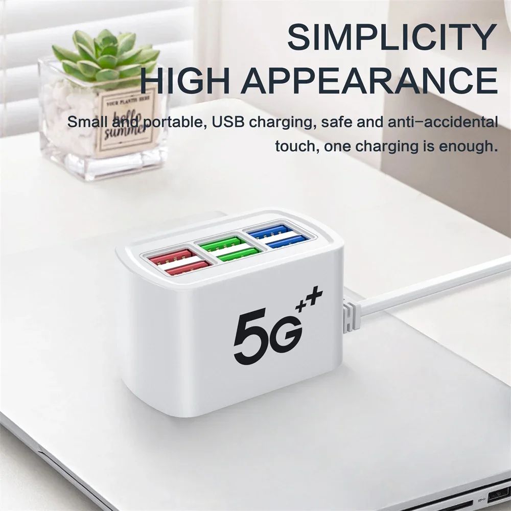 6-in-1 Fast Charging USB Charging Station & Multiport Power Strip